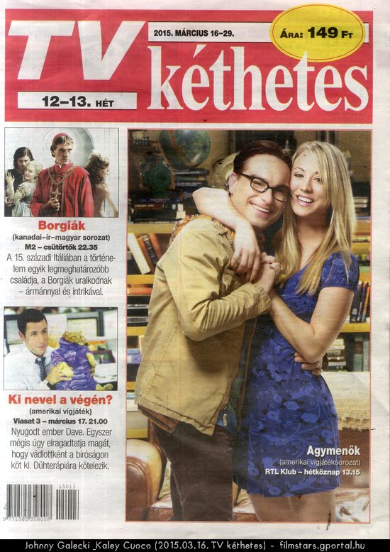 Johnny Galecki & Kaley Cuoco (2015.03.16. TV kthetes)