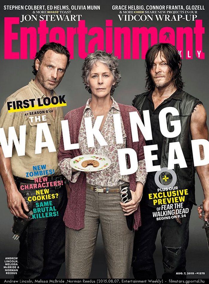 Andrew Lincoln, Melissa McBride & Norman Reedus (2015.08.07. Entertainment Weekly)