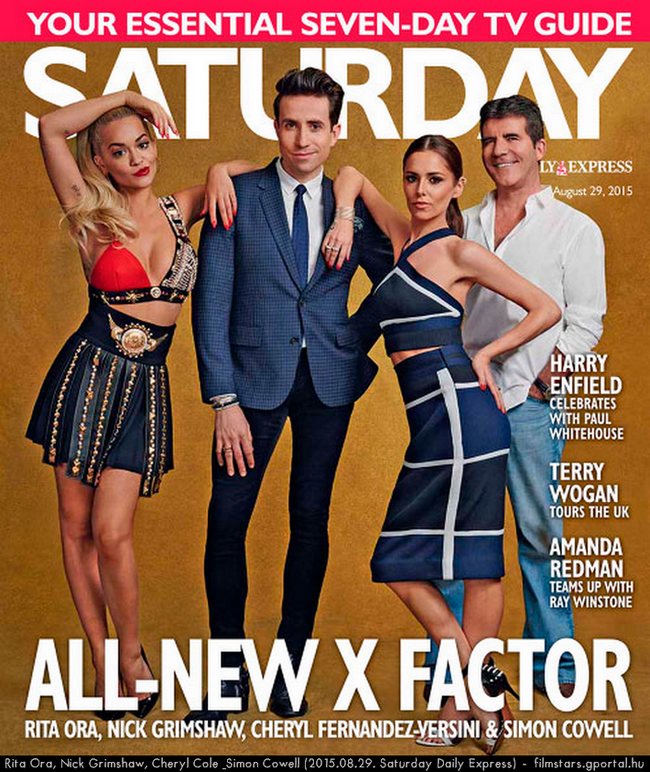 Rita Ora, Nick Grimshaw, Cheryl Cole & Simon Cowell (2015.08.29. Saturday Daily Express)