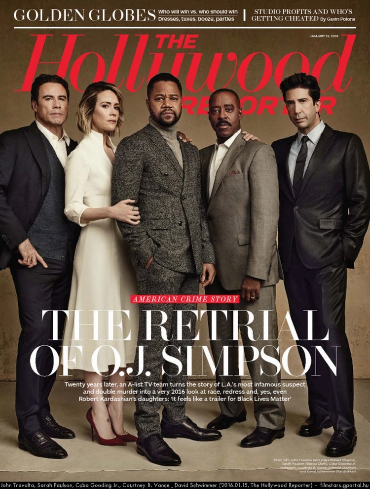 John Travolta, Sarah Paulson, Cuba Gooding Jr., Courtney B. Vance &  David Schwimmer (2016.01.15. The Hollywood Reporter)