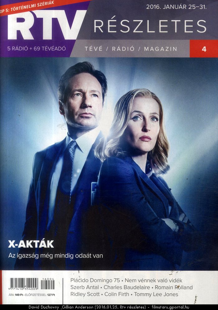 David Duchovny & Gillian Anderson (2016.01.25. Rtv rszletes)