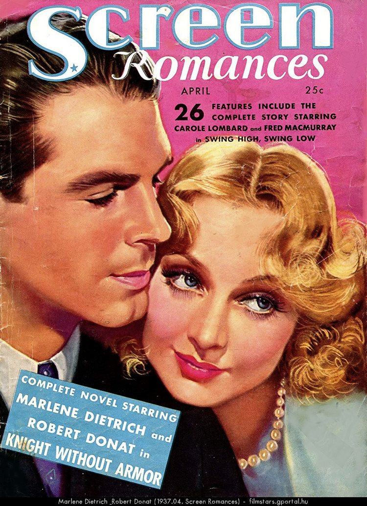 Marlene Dietrich & Robert Donat (1937.04. Screen Romances)