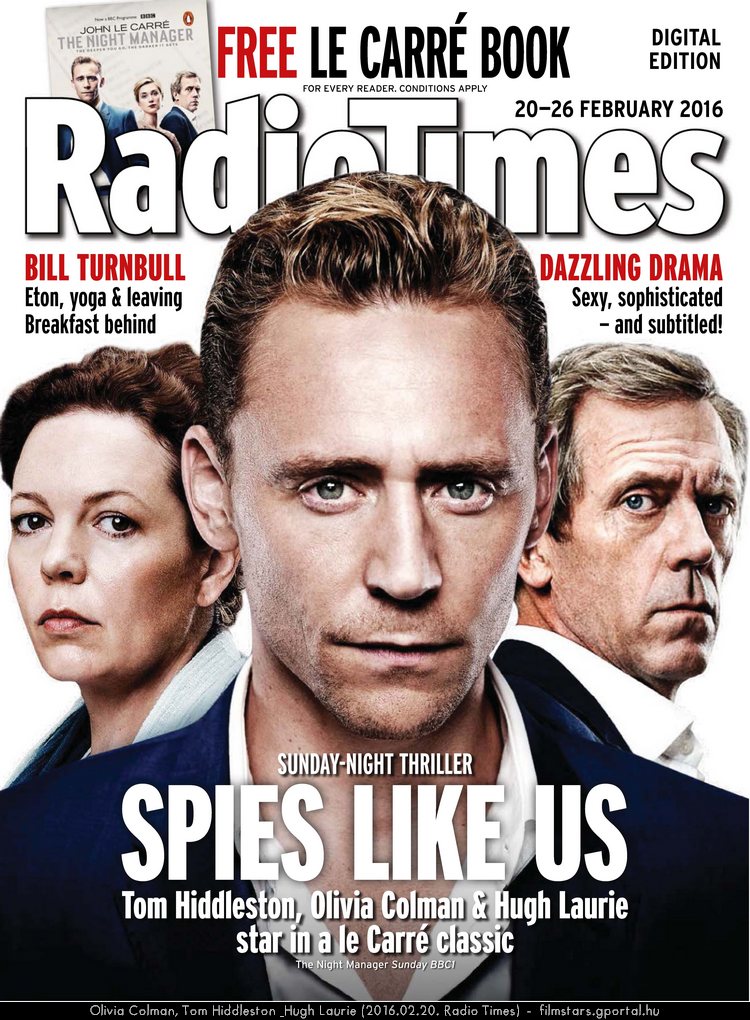 Olivia Colman, Tom Hiddleston & Hugh Laurie (2016.02.20. Radio Times)