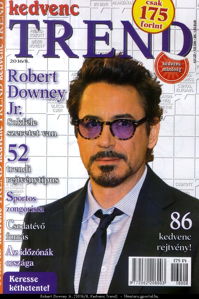 Robert Downey Jr. (2016/8. Kedvenc Trend)