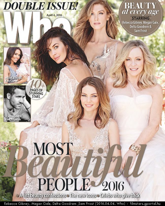 Rebecca Gibney, Megan Gale, Delta Goodrem & Sam Frost (2016.04.04. Who)