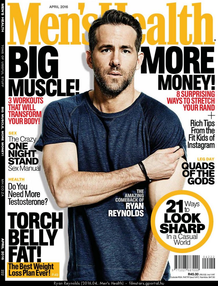 Ryan Reynolds (2016.04. Men's Health)