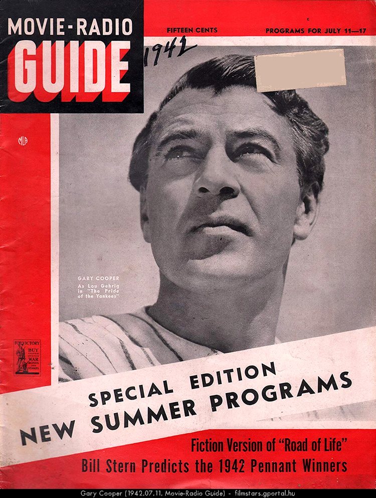 Gary Cooper (1942.07.11. Movie-Radio Guide)
